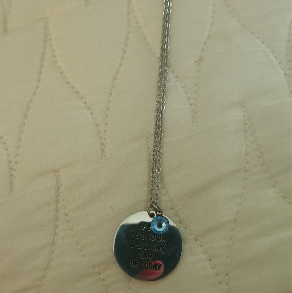 Inspirational Silver Pendant Necklace - Picture 3 of 3